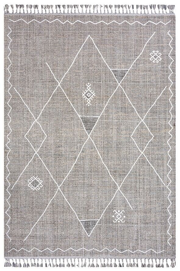 Açık Gri Renkli Üçgen Desen History Kilim