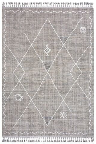 Açık Gri Renkli Üçgen Desen History Kilim