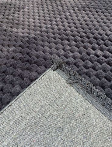 Antrasit Renkli Yumuşak Side Kilim