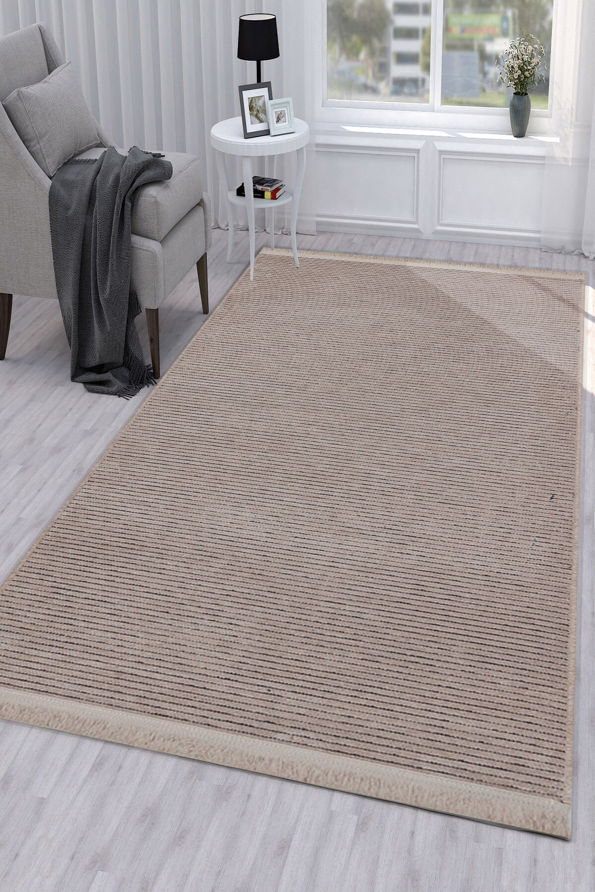 Vizon Rengi Pamuk Dokuma Sultan Kilim 100X200