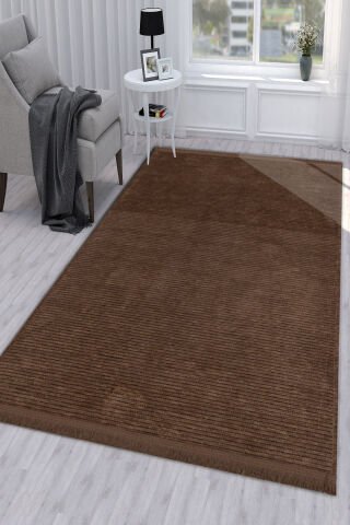 Kahve Rengi Pamuk Dokuma Sultan Kilim 100X200