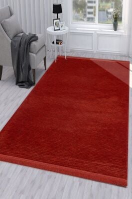 Kiremit / Yanık Turuncu Rengi Pamuk Dokuma Sultan Kilim 100X300