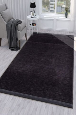 Antrasit / Koyu Gri Rengi Pamuk Dokuma Sultan Kilim