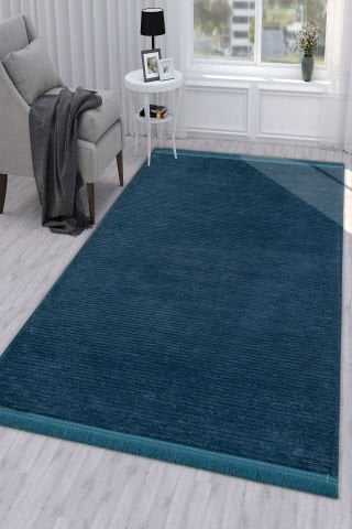 Lacivert Rengi Pamuk Dokuma Sultan Kilim