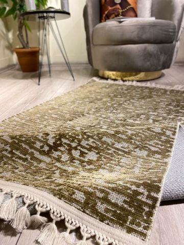 Haki Renkli Dağınık Desen Garden Kilim