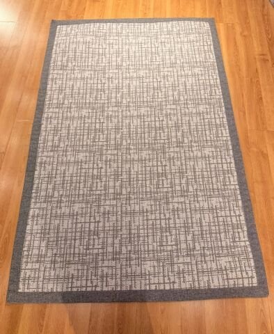 Gri Renkte Çizgili Velvet Sisal