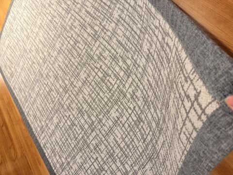 Gri Renkte Çizgili Velvet Sisal