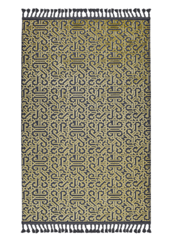 Sarı Renkli  Nakışlı Rönesans Kilim