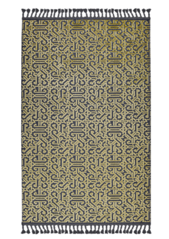 Sarı Renkli  Nakışlı Rönesans Kilim