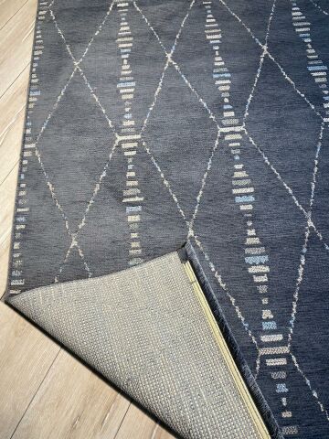 Garden Soft Mavi Renkli Baklava Desen Kilim
