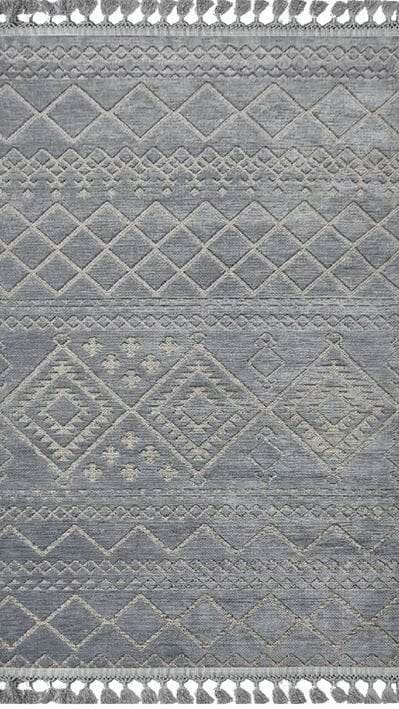 Gri Renkli Garden Kilim