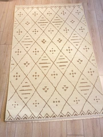 Garden Soft Krem Renkli Baklava Desen Kilim