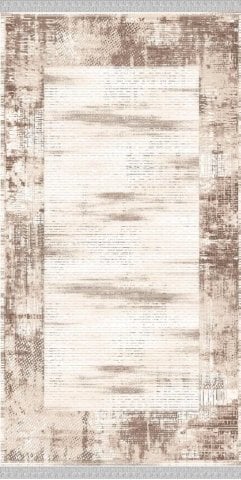 Kahverengi Klasik Bordürlü Mermer Desenli Dekoratif Kilim