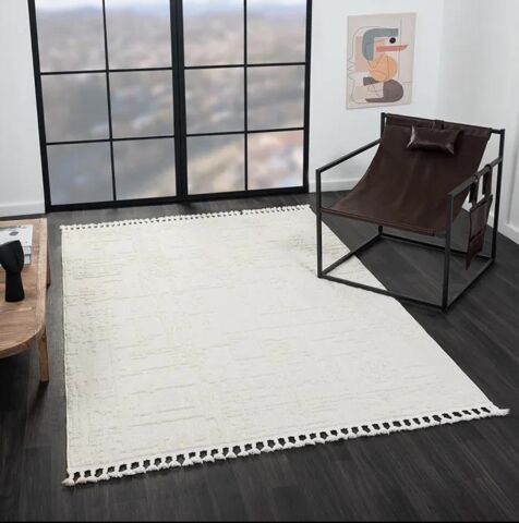 Bej Dekoratif Bukle Halı