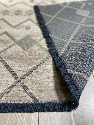 Vizon Renkli Kendinden Desenli Vals Kilim