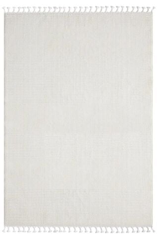 Beyaz Dekoratif Bukle Halı