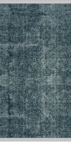 Mavi Renkli Vintage Desenli Dokuma Tabanlı Kilim