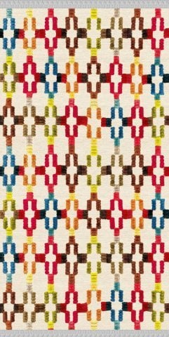 Açık Zeminli Renkli Dokuma Tabanlı Kilim