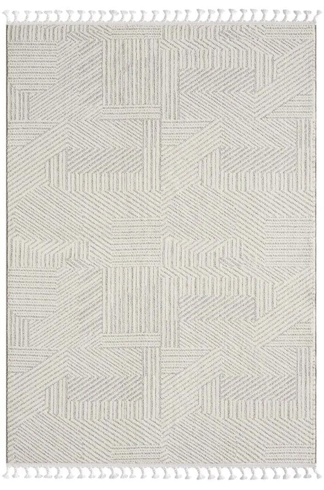 Bej Şekilli Dekoratif Bukle Halı