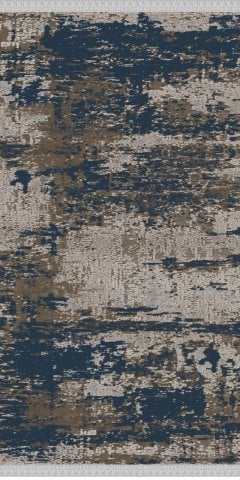 Serpme Desenli Mavi Renkli Dokuma Tabanlı Kilim