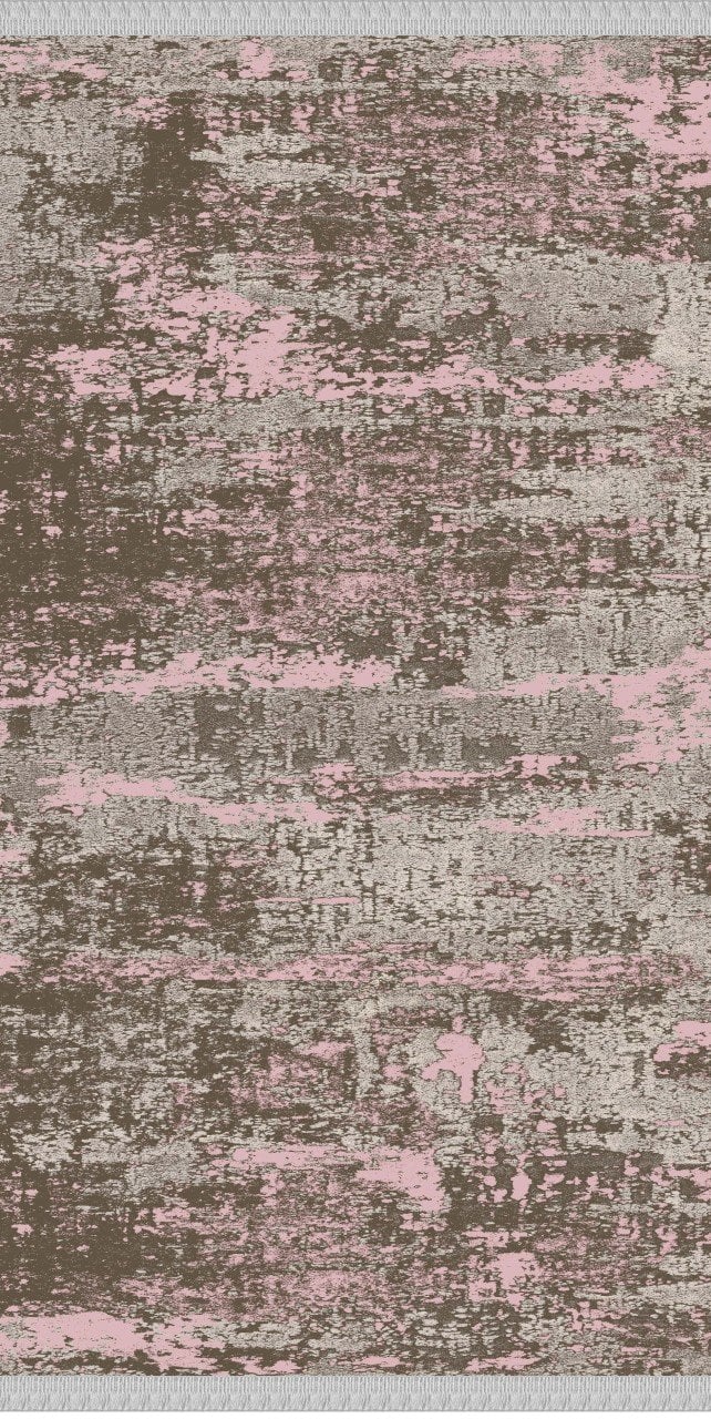 Serpme Desenli Pembe Renkli Dokuma Tabanlı Kilim