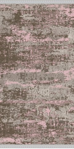 Serpme Desenli Pembe Renkli Dokuma Tabanlı Kilim