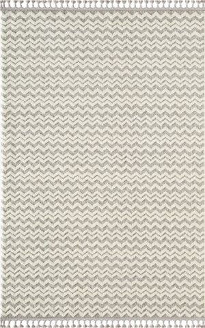 Gri Beyaz Kabartmalı Bukle Halı