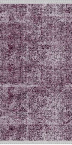 Mor Renkli Vintage Desenli Dokuma Tabanlı Kilim