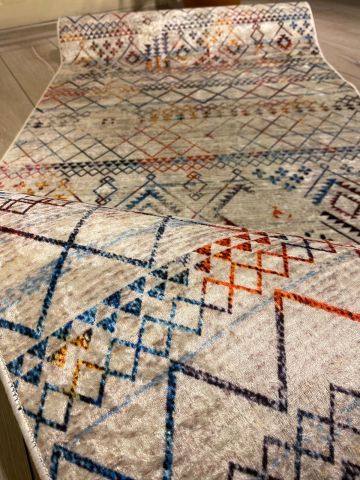 Renkli İskandinav Desenli Baskı Kilim