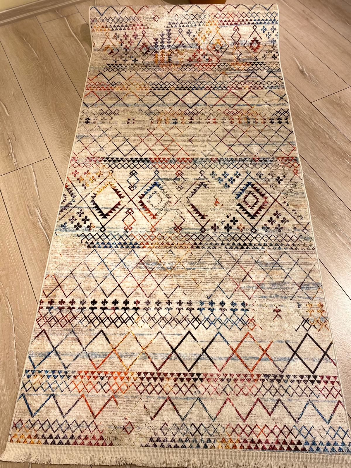 Renkli İskandinav Desenli Baskı Kilim