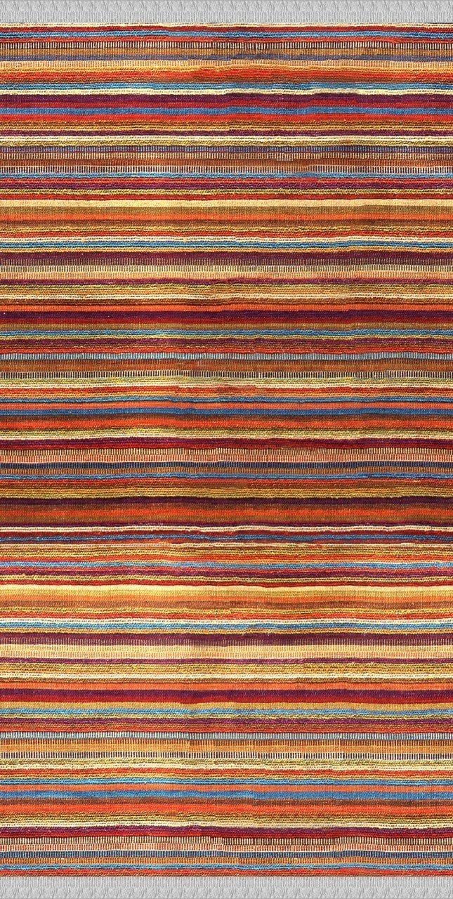 Renkli Çizgili Dokuma Tabanlı Kilim