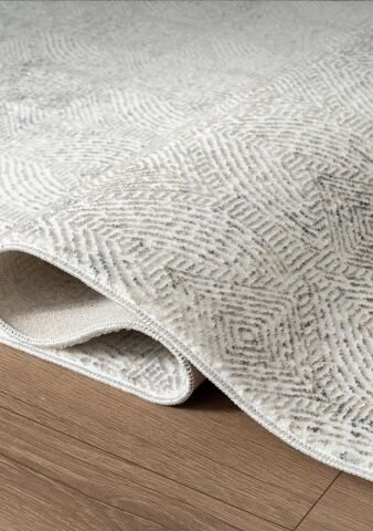 Sarı Modern Desen Kaymaz Halı