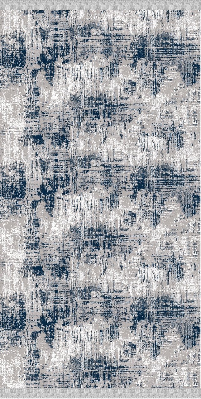 Mavi Serpme Desenli Dokuma Tabanlı Kilim