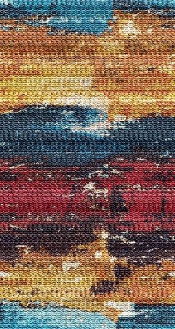 Renkli Desenli Kauçuk Tabanlı Dekoratif Kilim