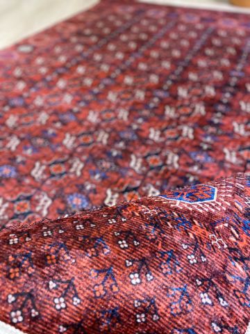 Kırmızı Patchwork Desenli Baskı Kilim