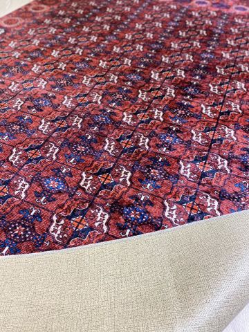 Kırmızı Patchwork Desenli Baskı Kilim