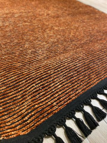 Pamuk Dokuma Yanık Turuncu / Kremit Rengi  Kilim