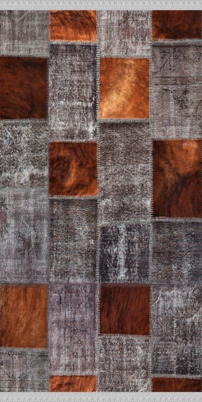 Patchwork Yama Desenli Dokuma Tabanlı Kilim