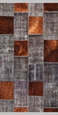 Patchwork Yama Desenli Dokuma Tabanlı Kilim