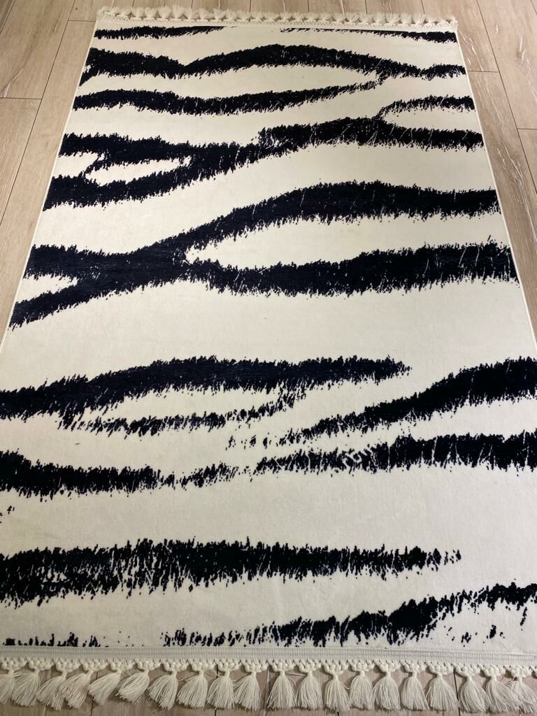 Kaymaz Taban Sİhay Beyaz Zebra Desenli Kilim 120X180