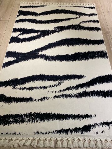 Kaymaz Taban Sİhay Beyaz Zebra Desenli Kilim 120X180