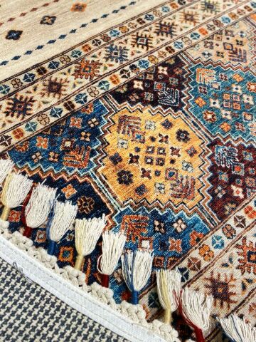 Renkli Şal Desenli Etnik Kilim