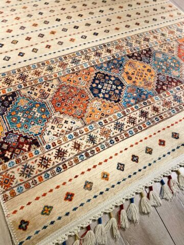 Renkli Şal Desenli Etnik Kilim
