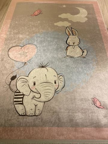 Fil Desenli Çocuk Odası Kilim