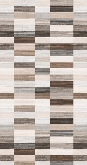 Kahve Gri Desenli Dijital Baskı Halı 100X200