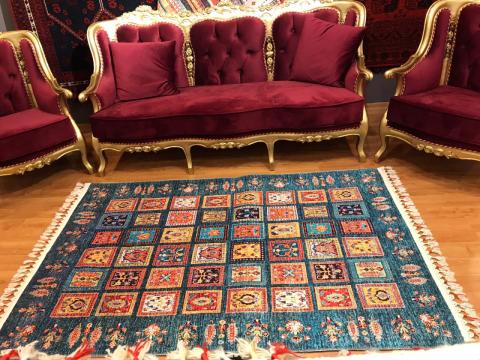 Renkli Saçaklı Otantik Desenli Dekoratif Dokuma Kilim