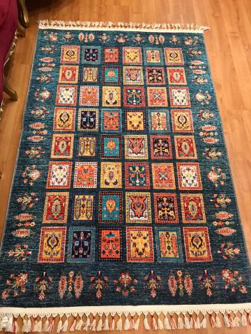 Renkli Saçaklı Otantik Desenli Dekoratif Dokuma Kilim