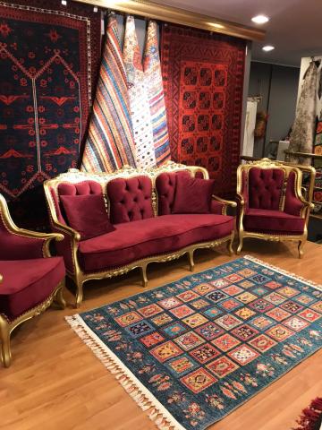 Renkli Saçaklı Otantik Desenli Dekoratif Dokuma Kilim