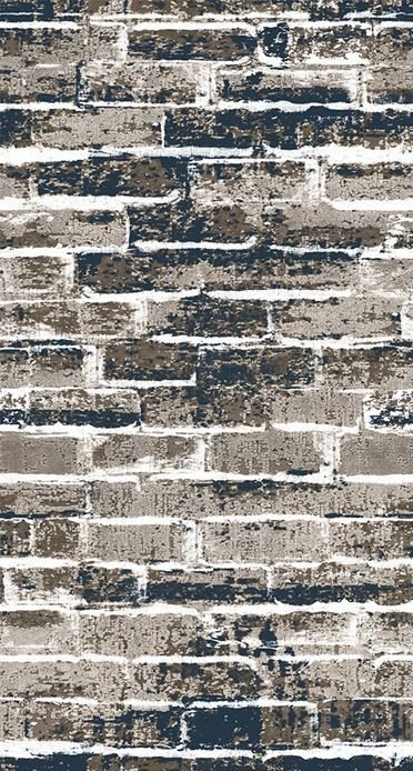 Mavi Kahve Desenli Dijital Baskı Halı