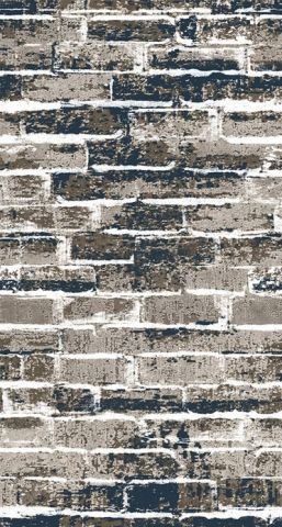 Mavi Kahve Desenli Dijital Baskı Halı